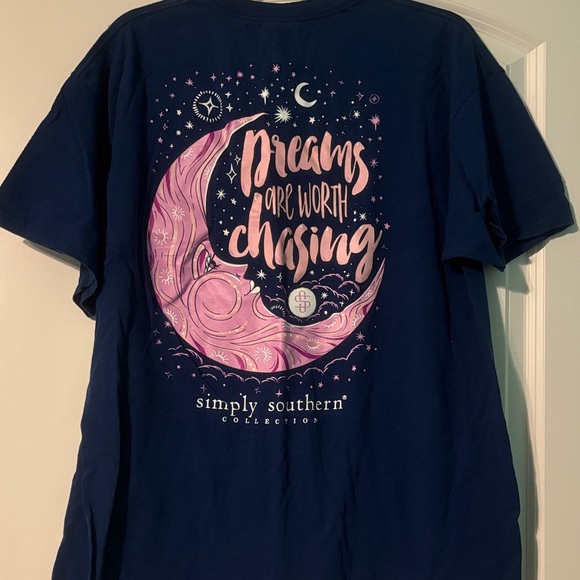 Simply Southern Navy Short Sleeve Dreams Tee - Picture 5 of 6